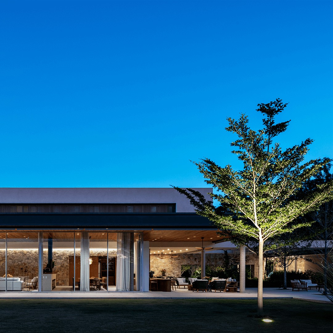 Render da Residência Fazenda da Grama — projeto em colaboração com Perkins&Will